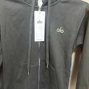 ALO Yoga Charcoal Zip-Up Jacket